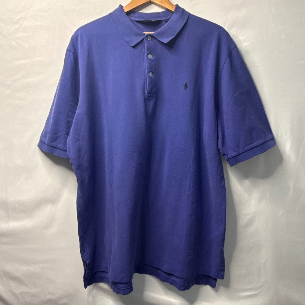 Polo Golf Ralph Lauren Mens XXL Purple Cotton Polo Shirt Preppy Short Sleeve